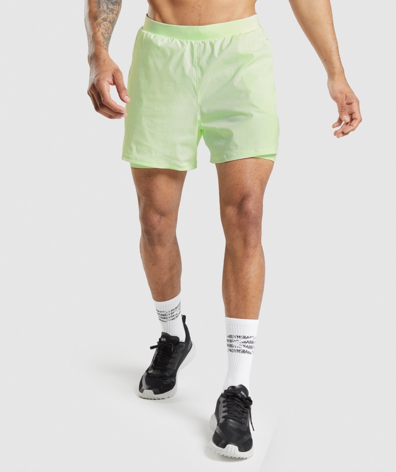 Gymshark Speed Evolve 5" 2 In 1 Shorts Cucumber Green