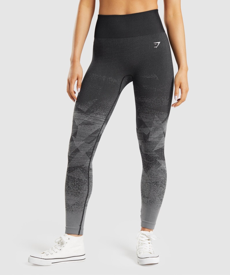 Gymshark Triangle-Black Adapt Ombre Seamless Leggings