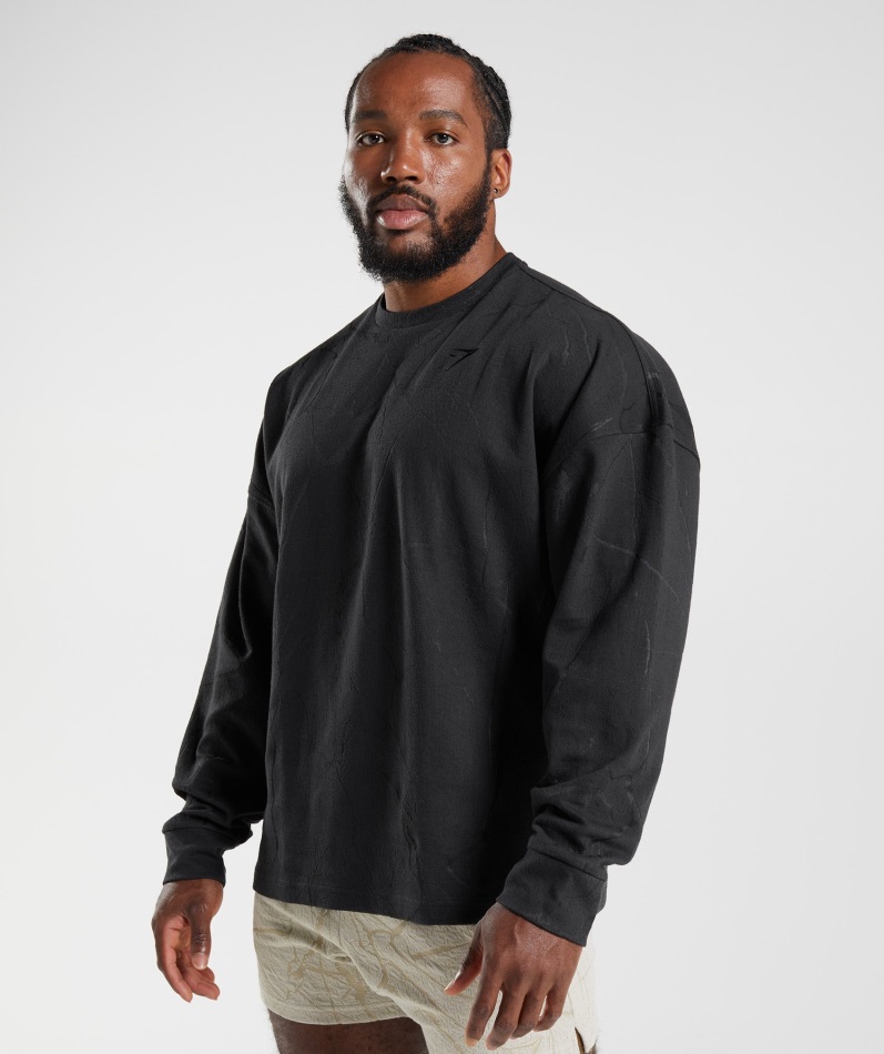 Power Crew Black Print Gymshark